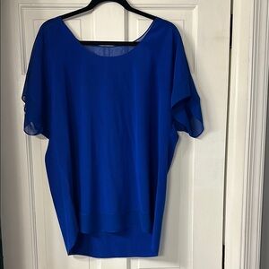 Ann Taylor Blue Boxy Dolman Sleeve Top
